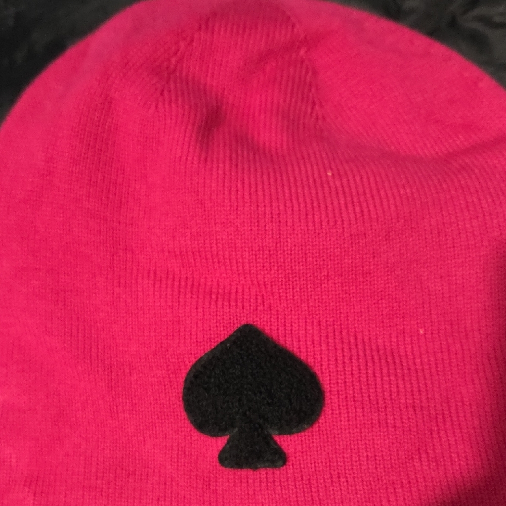 Kate Spade Fuchsia Beanie with Black Spade